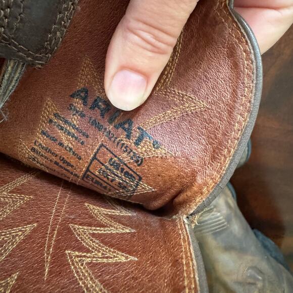 Ariat Women’s Heritage R toe Western Boots Size 10 B Brown Leather Rounded Toe - Picture 8 of 9